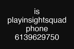is playinsightsquad phone 6139629750